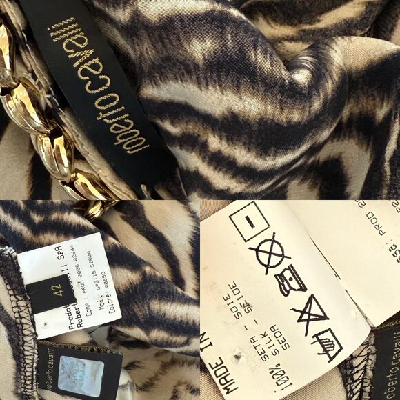 2006 vintage silk backless roberto cavalli evening gown maxi dress with chains - Picture 8 of 8